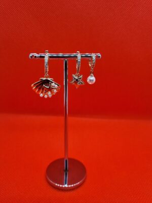 3 lü incili deniz kabuğu set küpe