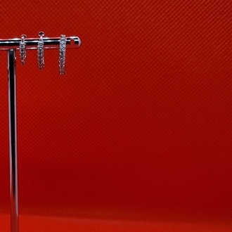 3 lü taşlı halka set küpe