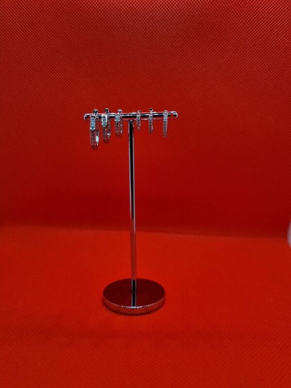 3 lü taşlı halka set küpe