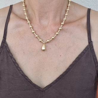 Damla uçlı topçuk kolye