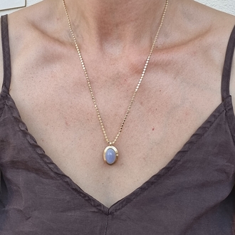 Lila uçlu gold ezme kolye